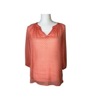 Women’s Old Navy Semi Sheer Coral Orange Blouse XS